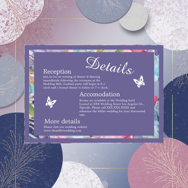 lavender watercolor wildflower greenery foliage  enclosure card (Creator Uploaded)