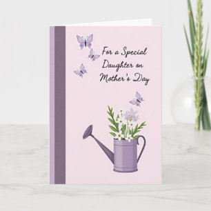 Lavender Watering Can Mothers Day Card