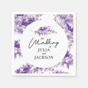 Lavender Wedding Elegant Personalised Napkin