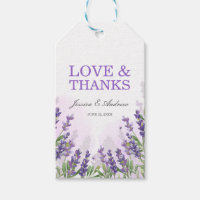 Lavender Wedding Favour Gift Tags Purple Rustic
