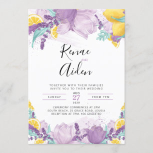 Lavender Wedding Invitation, Summer Invitation