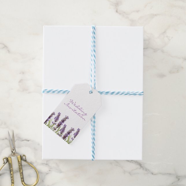 Lavender Wedding Invitation Tag (With Twine)