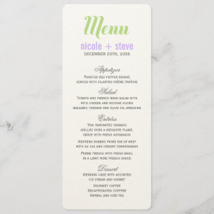 Lavender Wedding Menu Cards