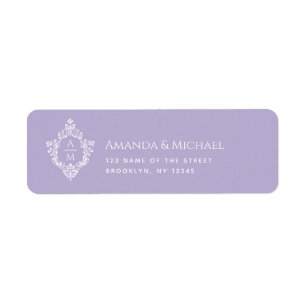 Lavender Wedding Monogram Vintage Crest