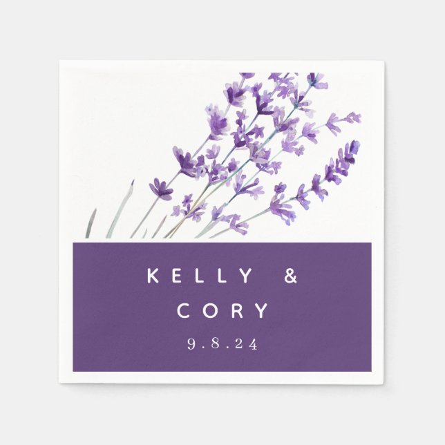 Lavender Wedding Paper Napkin (Front)