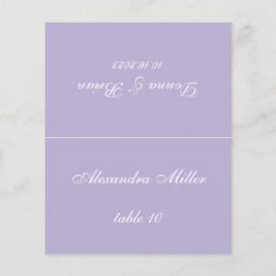 Lavender Wedding Place Card - Printed Guest Name