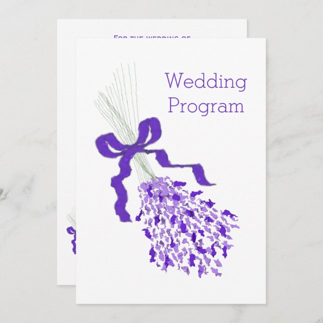Lavender Wedding Programme (Front/Back)
