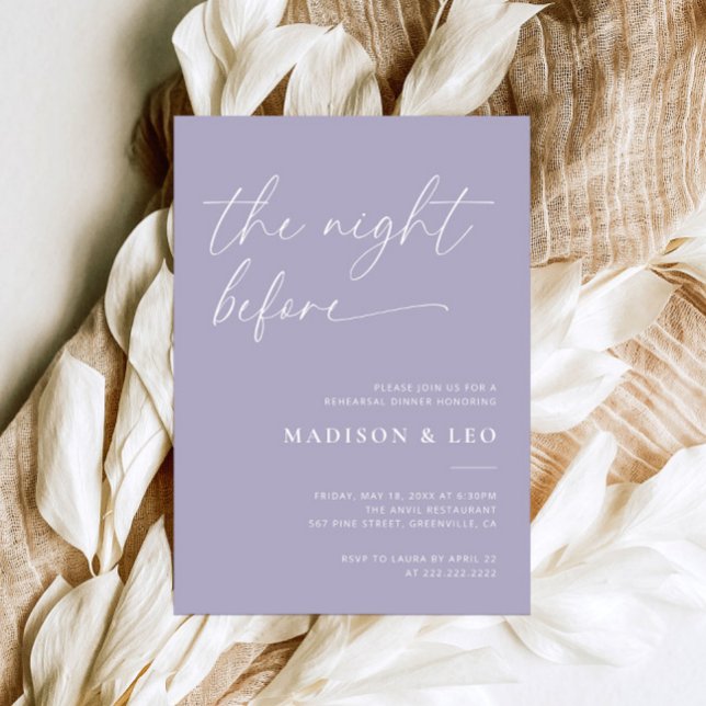 Lavender Wedding Rehearsal Dinner Invitation (Creator Uploaded)