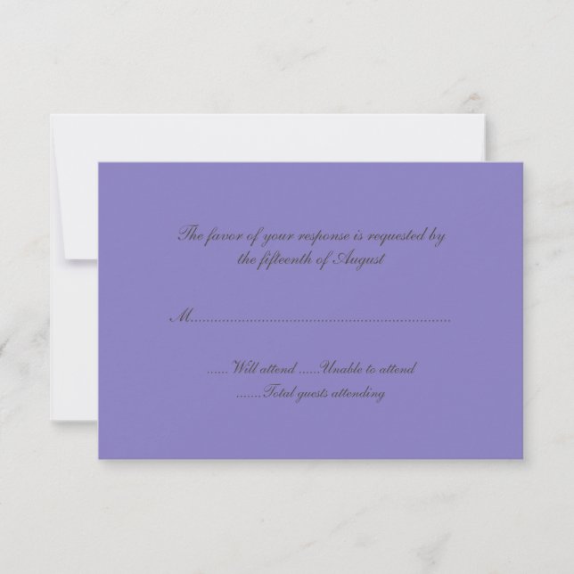 Lavender Wedding Response Card (Front)