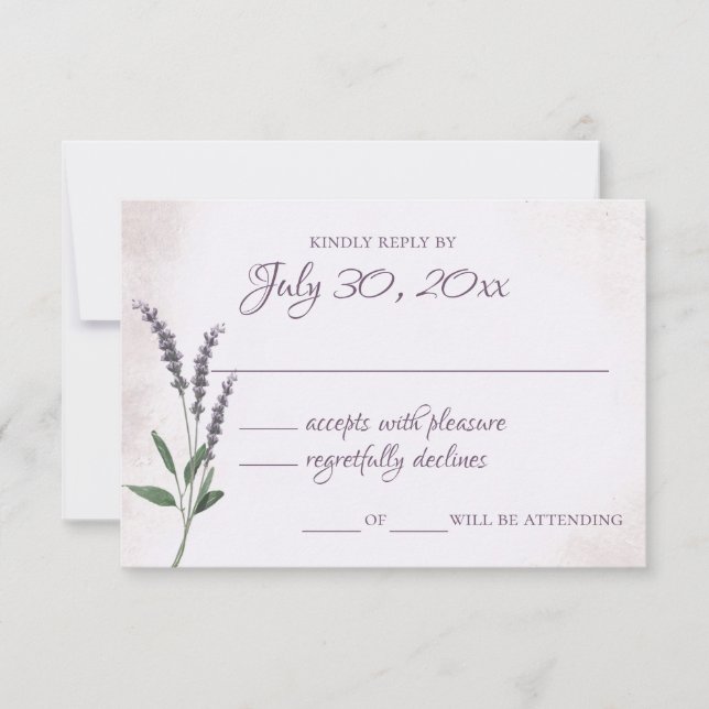 Lavender Wedding Response Card (Front)