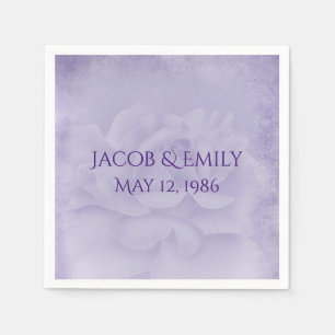 Lavender Wedding Rose  Napkin