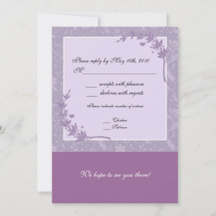 Lavender Wedding RSVP Note Card