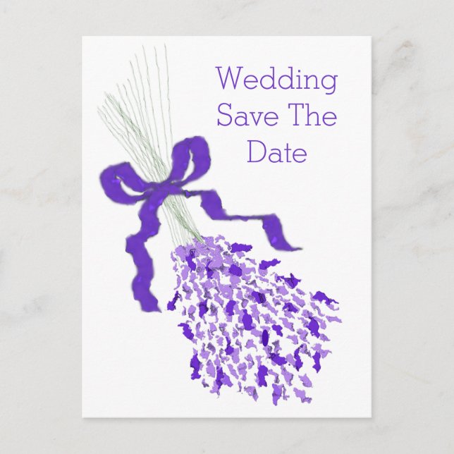 Lavender Wedding Save The Date Announcement Postcard (Front)