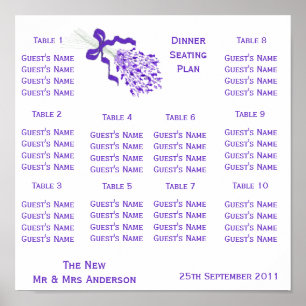 Lavender Wedding Seating Poster