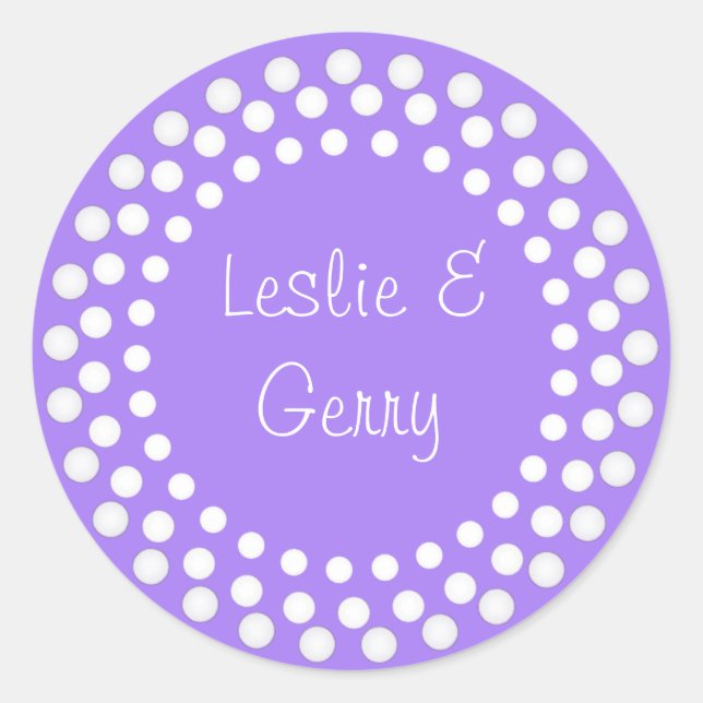 Lavender Wedding Shower Sticker (Front)