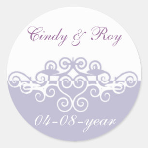Lavender wedding stickers