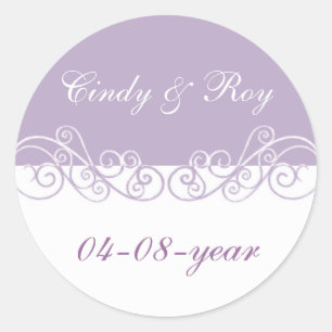 Lavender wedding stickers