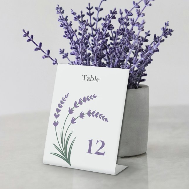 Lavender Wedding Table Number Pedestal Sign (Lavender Wedding Table Numbers Pedestal Sign)
