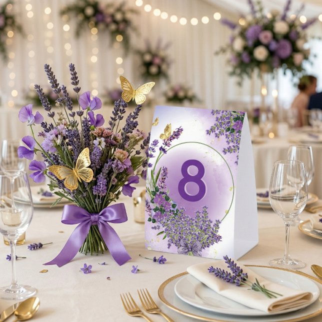 Lavender Wedding Table Number Sign (Creator Uploaded)