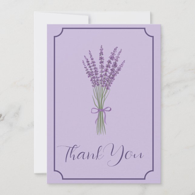 Lavender Wedding Thank You Card (Front)