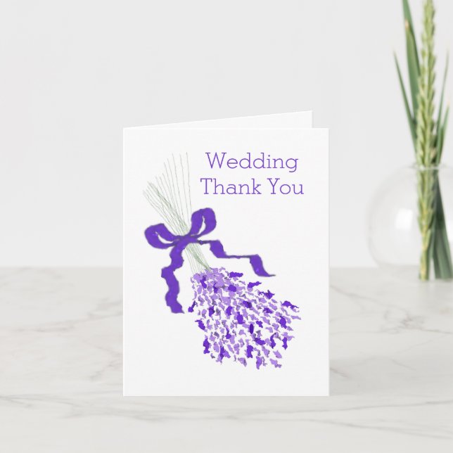 Lavender Wedding Thank You Card (Front)