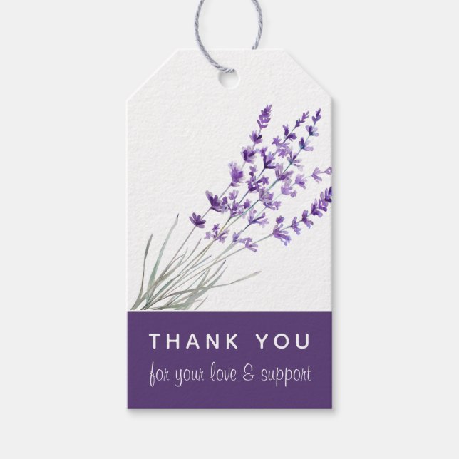 Lavender Wedding Thank You Gift Tags (Front)