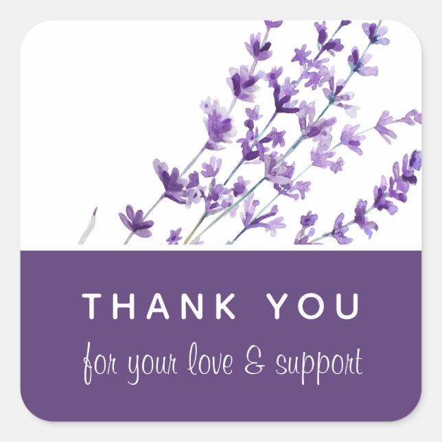 Lavender Wedding Thank You Stickers (Front)