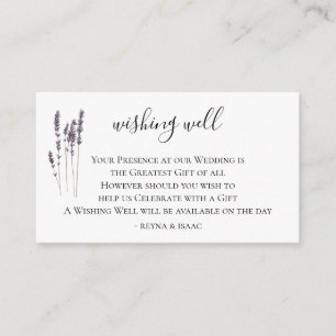 Lavender Wedding Wishing Well Enclosure Card