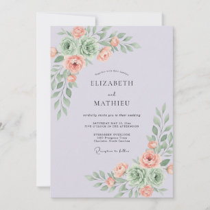 Lavender Whimsical Succulent Wedding Invitation