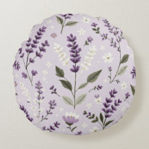 Lavender Whispers – 16" Round Botanical Throw Pill