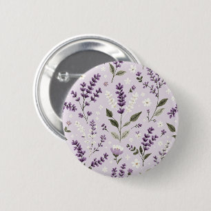 Lavender Whispers – Folk Botanical Pattern Button