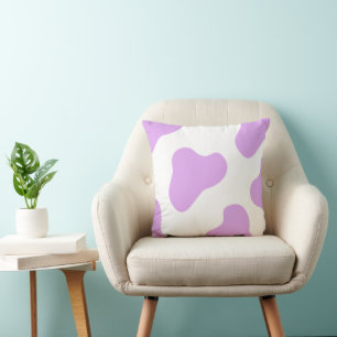 Lavender & White Cow Print Cushion – Cute 