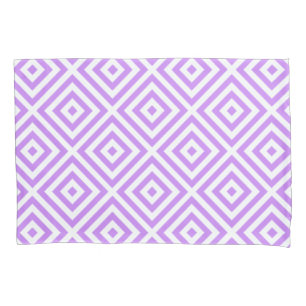 Lavender White Diamond Pattern Pillow Case