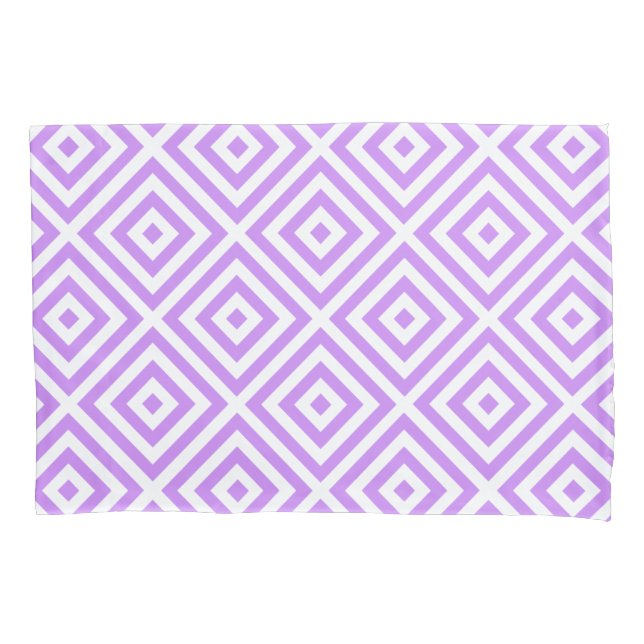 Lavender White Diamond Pattern Pillow Case  (Front-Left)