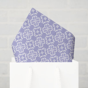 Lavender & White Floral Lattice Pattern Tissue Paper