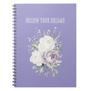 Lavender White Flowers Dreams Notebook