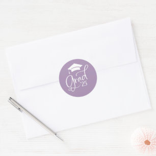 Lavender White Grad Script 2025 Envelope Seals