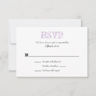 Lavender White Plain Simple Wedding RSVP Cards