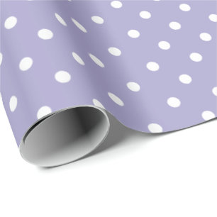 Lavender   White Polka Dot Wrapping Paper