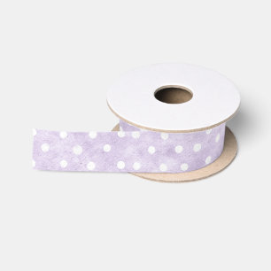 Lavender White Polka Dots Birthday Satin Ribbon