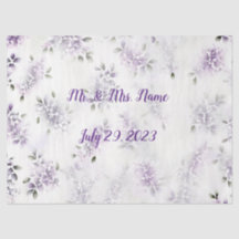 Lavender & white wedding tissue paper