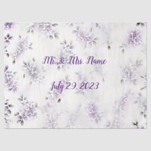 Lavender & white wedding tissue paper