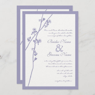 Lavender Wild Flower Branch Wedding Invites