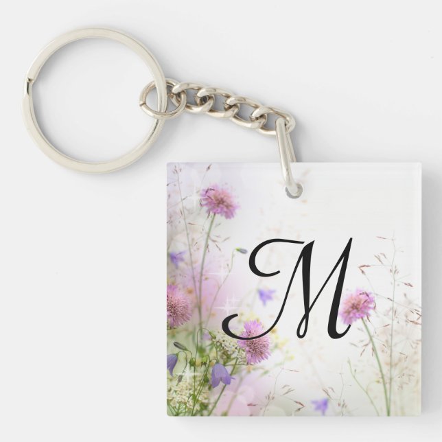 Lavender Wild Flowers Key Chain (Front)