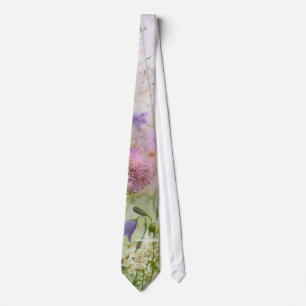Lavender Wild Flowers Men's Tie