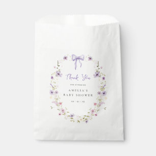 Lavender Wildflower Baby Shower Paper Favour Bags