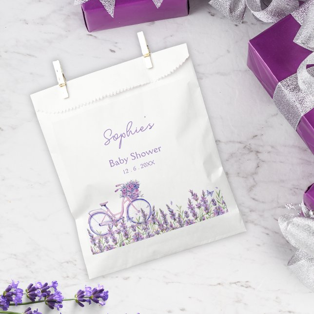 Lavender Wildflower Bicycle Baby Shower Plate Favour Bags (Creator Uploaded)