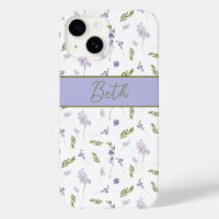 Lavender Wildflower Watercolor Floral Monogram