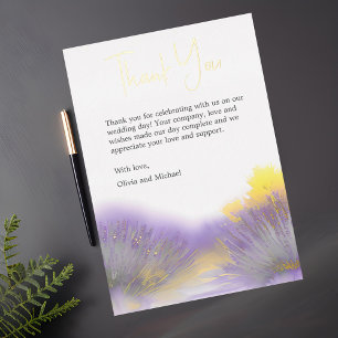 Lavender wildflower Watercolor Thank You card