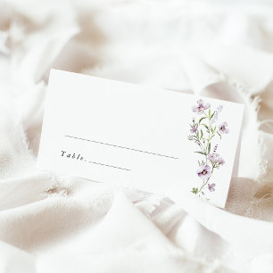 Lavender Wildflower Wedding Name Place Card